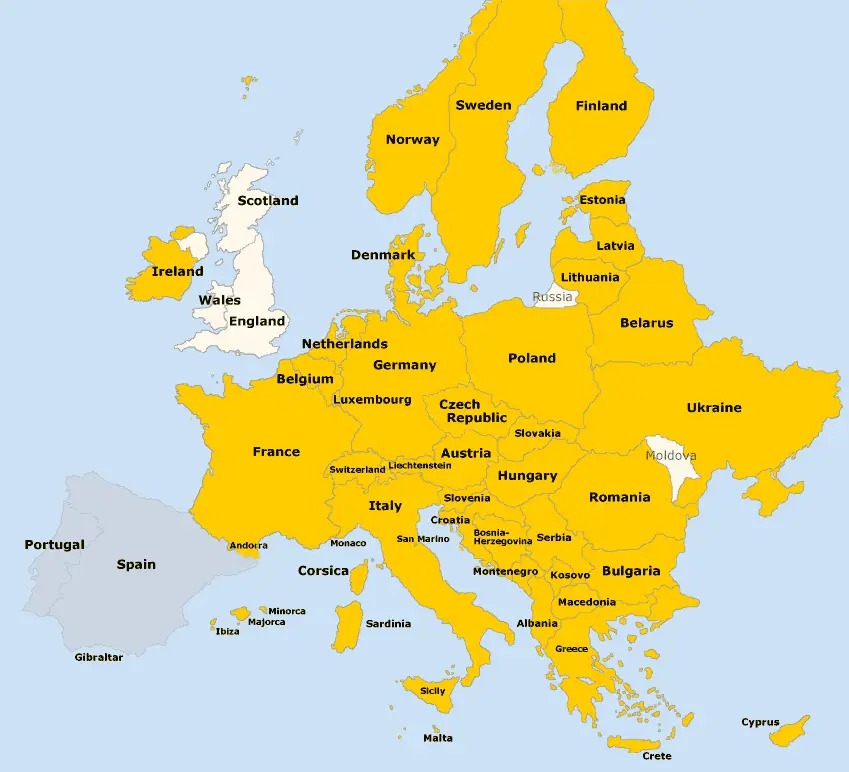 Map Europwestern Europe Countries And Capitals Map