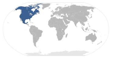 north america countries and map