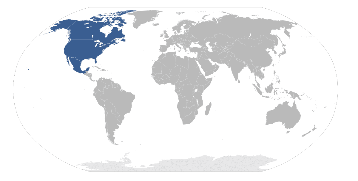 north america countries and map