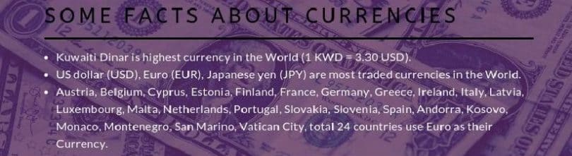 List of Currencies of Different Countries in All Continent