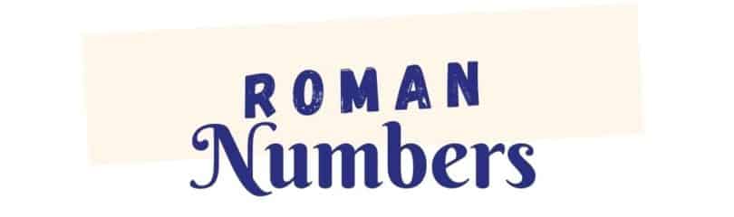 roman numerals chart 1-1000